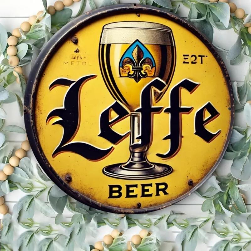 Hexenbesen Halloween Schild, Runde Aluminium Wandplakette 20x20cm