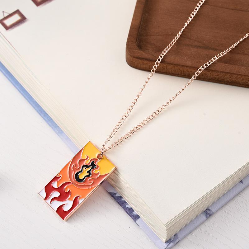 Kimetsu Necklace No Yaiba Anime Pendant Hashira Tanjiro Nezuko Zenitsu Metal Charm Jewelry Accessories Gift For