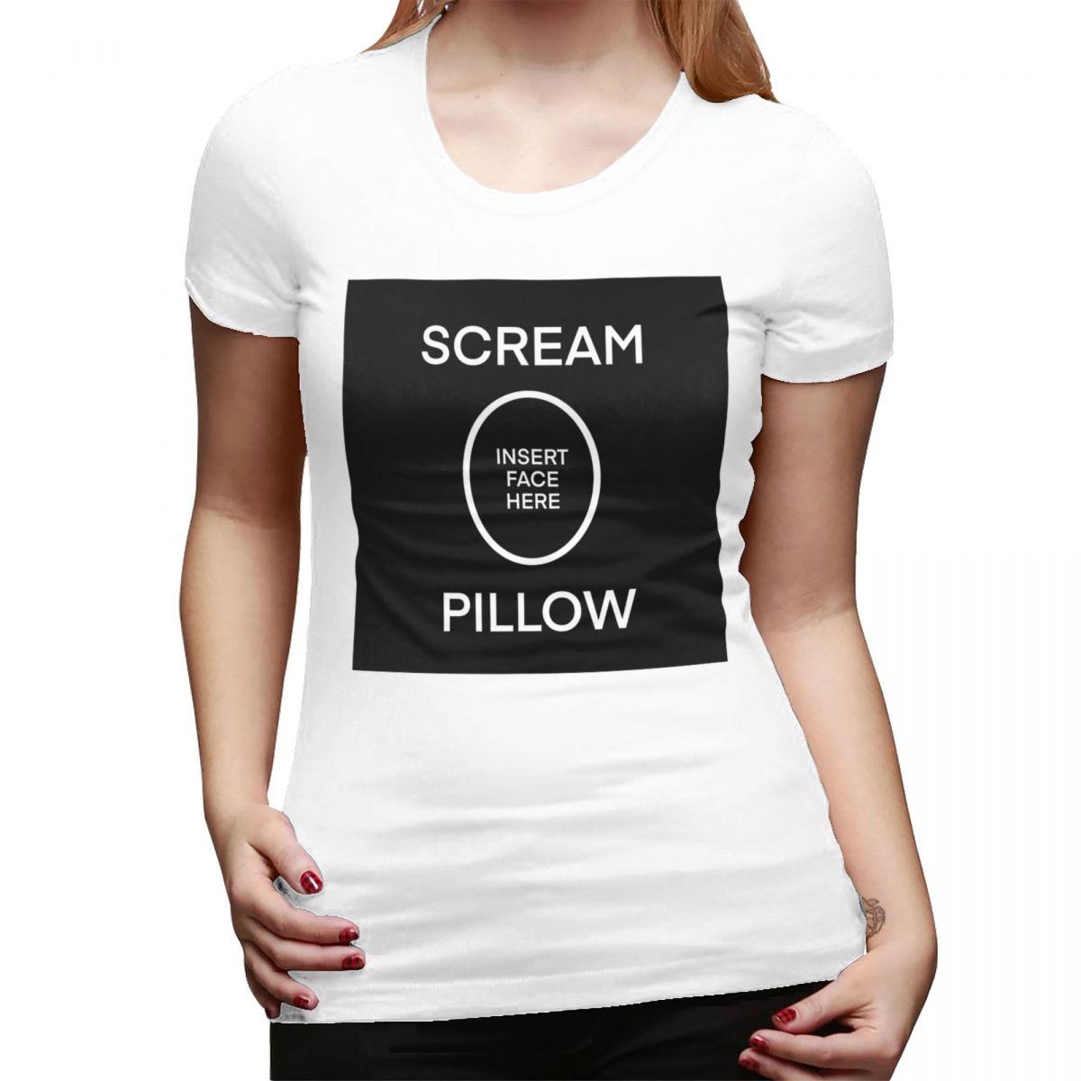 

Scream Pillow TShirt for Women Round Neck Streetwear T Shirts Womens Short Sleeve Summer Clothes Tops S