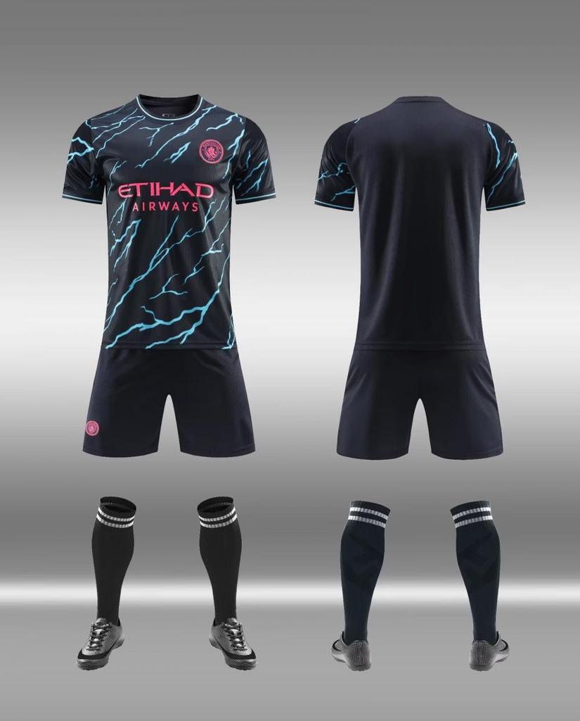 Adult football jersey set Boys Messi C Luo jersey Primary school girls class game training jersey customization