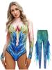 Shimmering Mermaid Stage & Party Jumpsuit S-XL: High Waist Tights Design with Stand Collar, Eye-Catching for Halloween