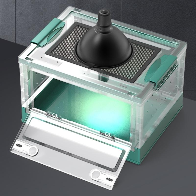 Large Lizards Habitat Box Featuring Ventilated Cover and Detachable Waste Tray For Home Use