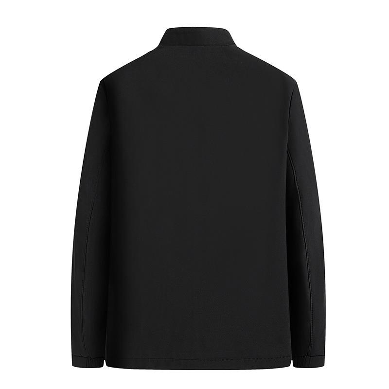 New Spring and Autumn Middle and Old Men's Jacket Stand-Up Neck Jacket-0-Year-Old Dad Thin Loose Top
