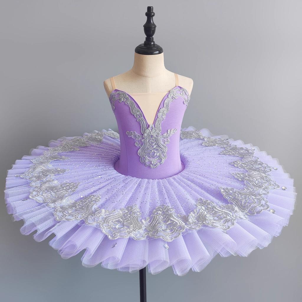 Professionell Balett-Tutu Flickor Blå Rosa Platta Pannkaka Tutu Ballerina Festklänning Vuxna Kvinnor Barn Barn Balett Dans Kostym