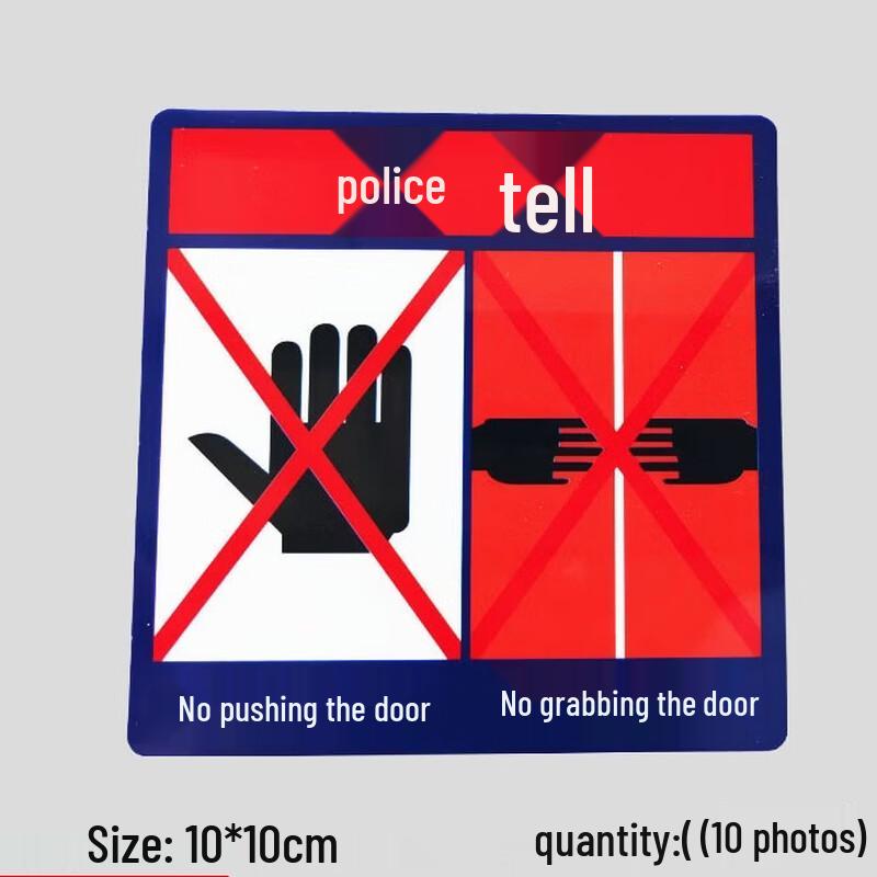 DAXTE Elevator Safety Warning Signs - No Push/Pry Door, 10-Pack