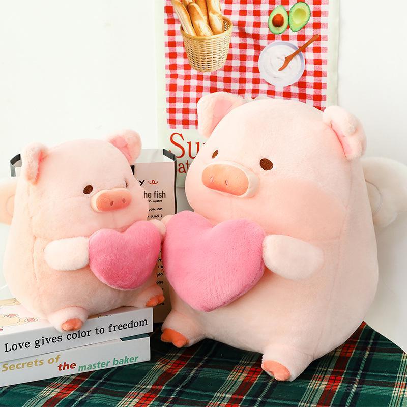 Lulu Pig Heart Plush Doll – Cute Pig Toy Pillow & Birthday Gift