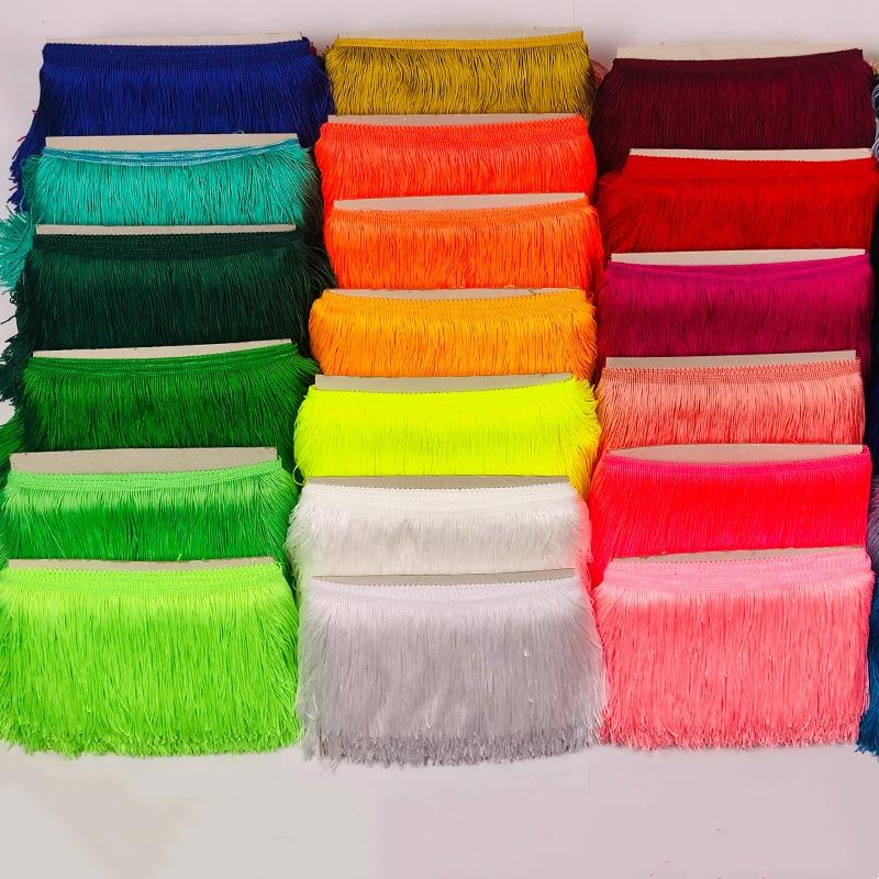 10-30cm10Metri Frange Pizzo Nappa Bordino Decorazione Tenda Danza Latina Accessori da Cucito Puntilla Borla Frange Lunghe da Cucire