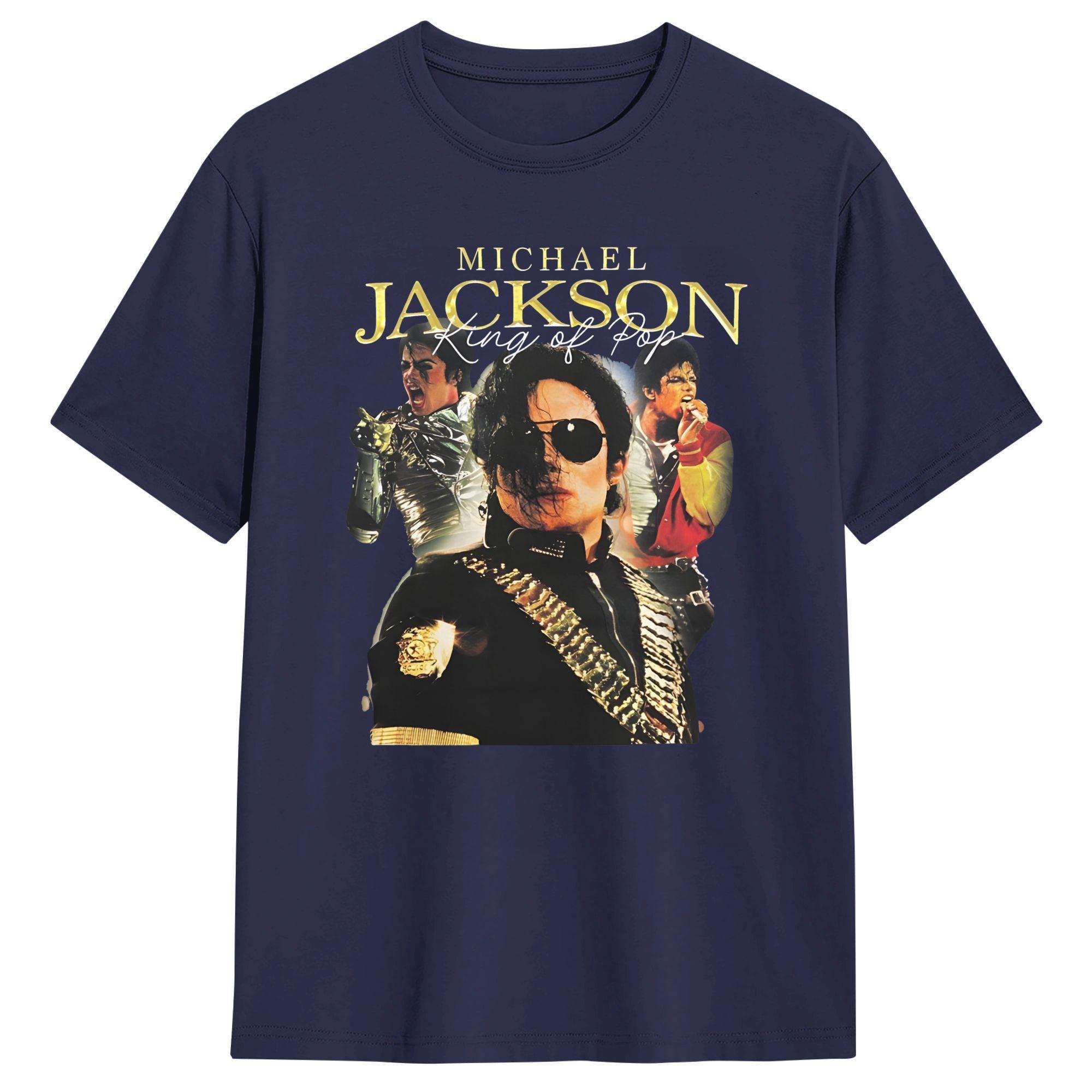 

Harajuku TShirt MMichael JJackson The Eternal King of Pop Tribute Cotton T Shirts Hip Hop Tee Shirt for Unisex Retro Casual Tees 4XL