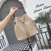 Modische koreanische geflochtene Damen-Eimer-Tasche 2026 Sommer neue Strohtasche Bambus tragbar Schulter-Schrägband-Tasche