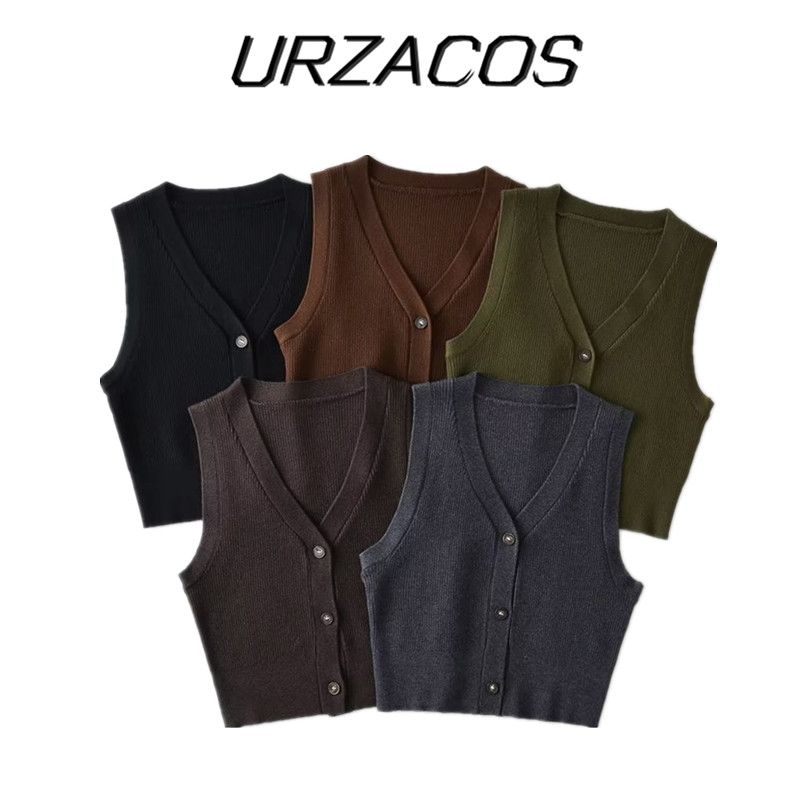 Fashion Style New Autumn Fashion Women's Wear Easiest for Match Preppy Style Single-Breasted V-neck Knitted Vest Sleeveless Vest