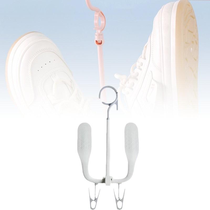 Windproof Hanging Shoe Rack For Balcony Adjustable Rotating Plastic Hanger