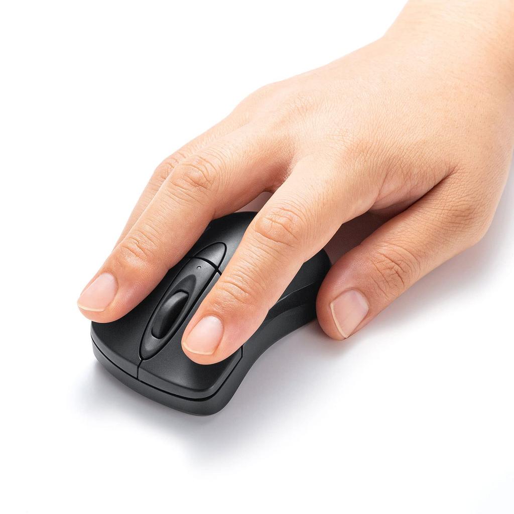 Sanwa Supply Bluetooth 3 Blue 5.0 Mouse, Quiet, Buttons, LED, Compact, "IO Plus" Series, Black, MA-IPBBS303BK