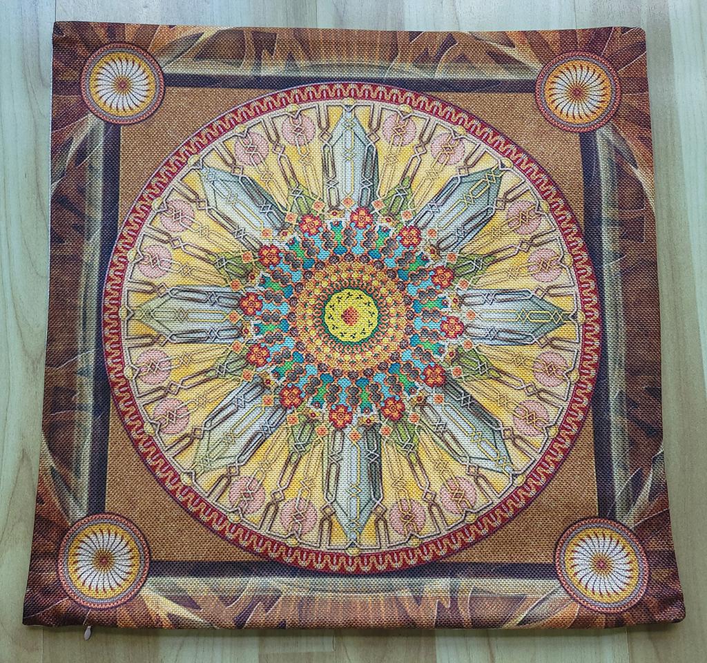 Special Sale Mandala Motif Bohemian Mediterranean Floral Plant Pattern Linen Home Decoration Pillow Case Sofa Cushion Cover Case