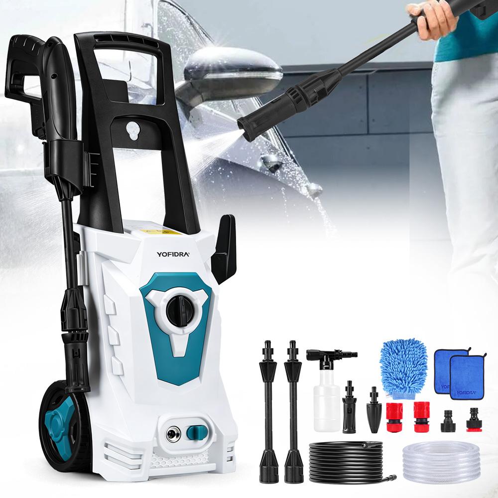 Yofidra Pistola Idropulitrice Elettrica ad Alta Pressione 250Bar 2500W Pulitore per Giardino e Industria Pistola a Spruzzo Lavatrice Acqua Ugello Regolabile 180°