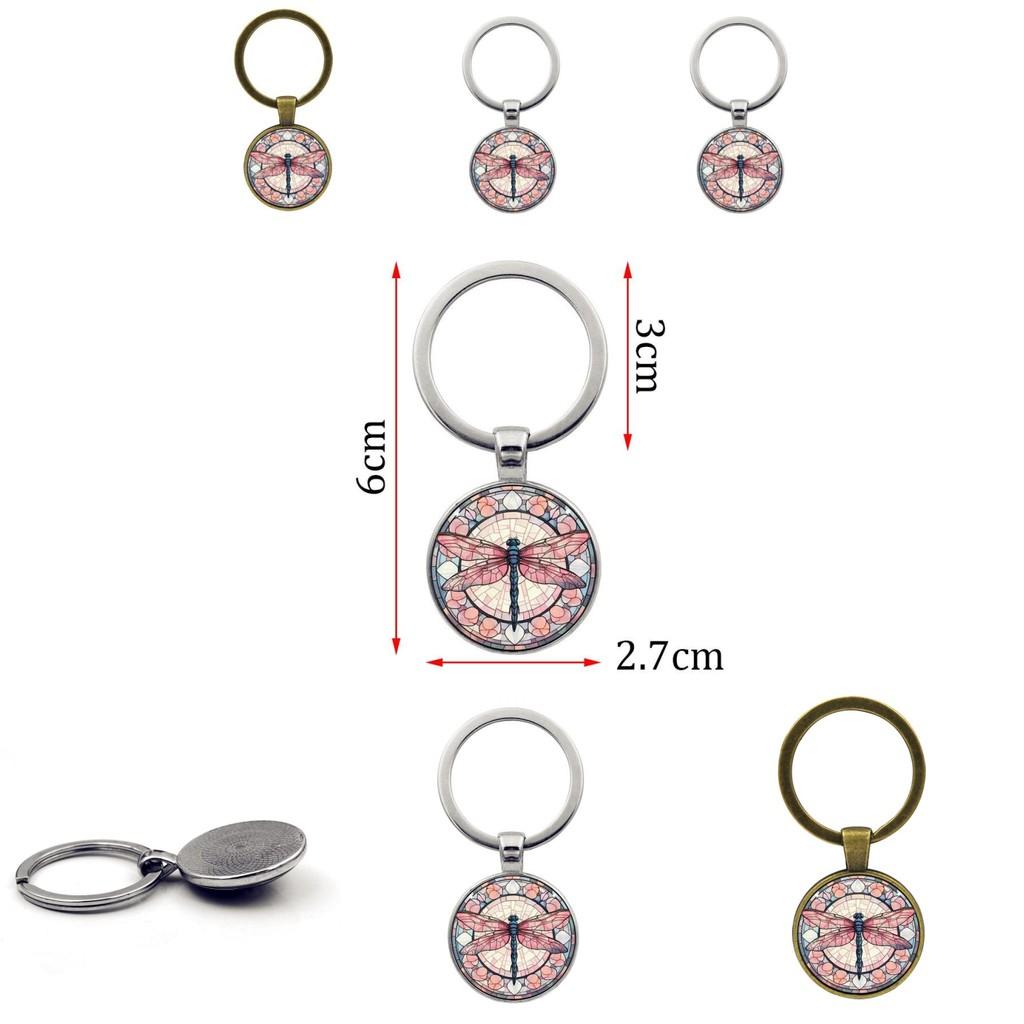Vintage Dragonfly Pattern Keychain Creative Gift For Stylish Men Zinc Alloy Keyring Accessory