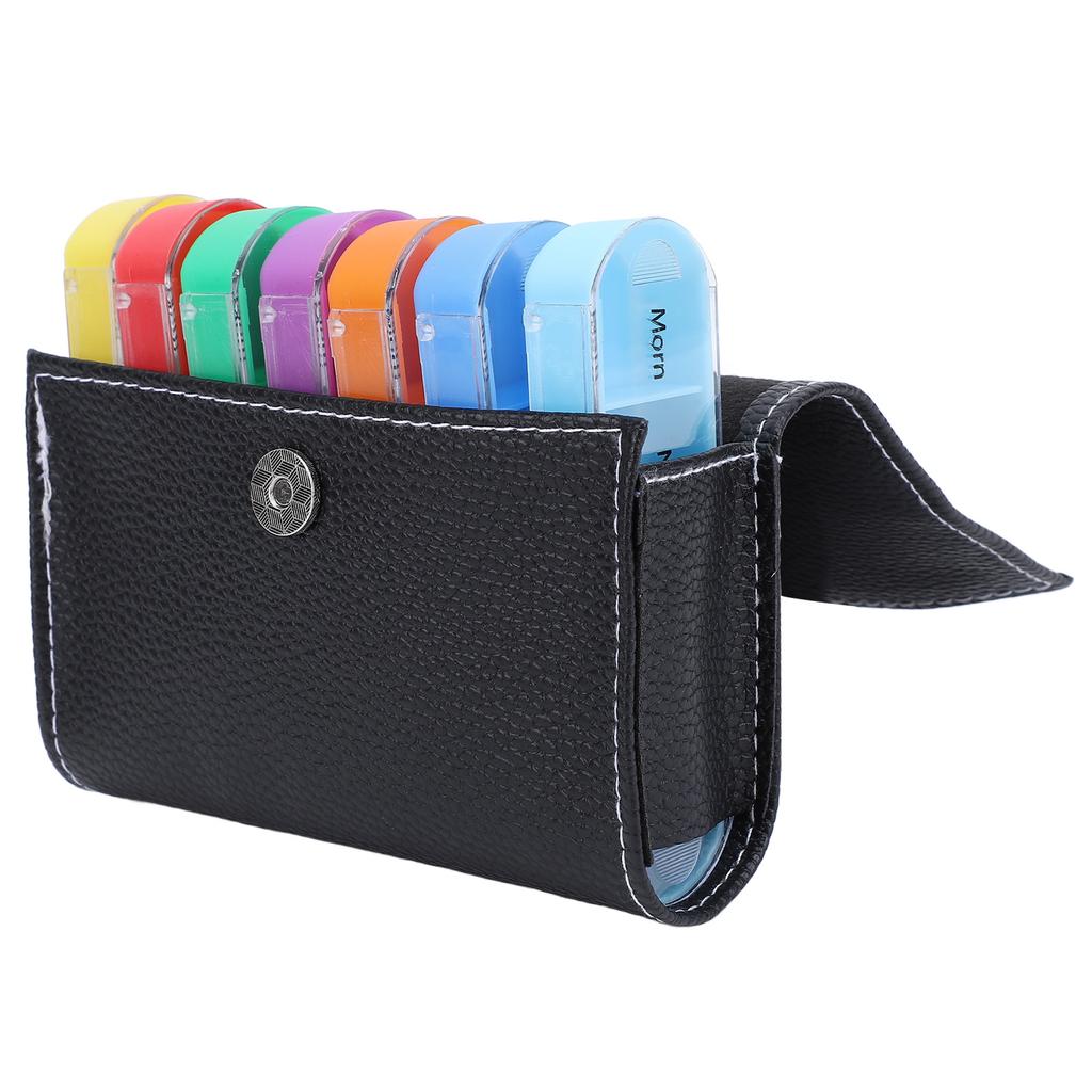 Weekly Medication Organizer Colorful 4 Times A Day Portable 7 Day Medicine Box for Travel Outdoor