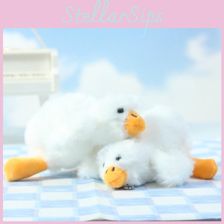 Cute Soft White Goose Keychain Plush Toy Cartoon Bag Charm For Weddings