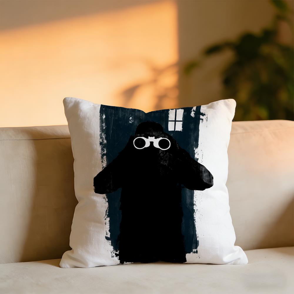Rear Window Cushion Cover Cozy Velvet Throw PillowSoft Warm Cushion For Sofa  Bed