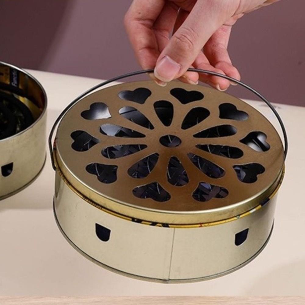 Hollow Out Incense Burner Box with Handle Lid Mosquito Incense Box Sandalwood Box  Home Decorative