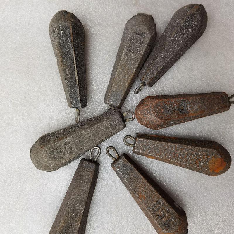 Hexagonal Sea Fishing Lead Sinker with Ring - Iron Weight Fishing Accessory