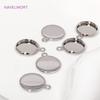6/8/10mm 14K Gold Plated Cabochon Blank Tray Charms Connectors For DIY Bracelets Necklaces Jewelry Making Accessories Supplies
