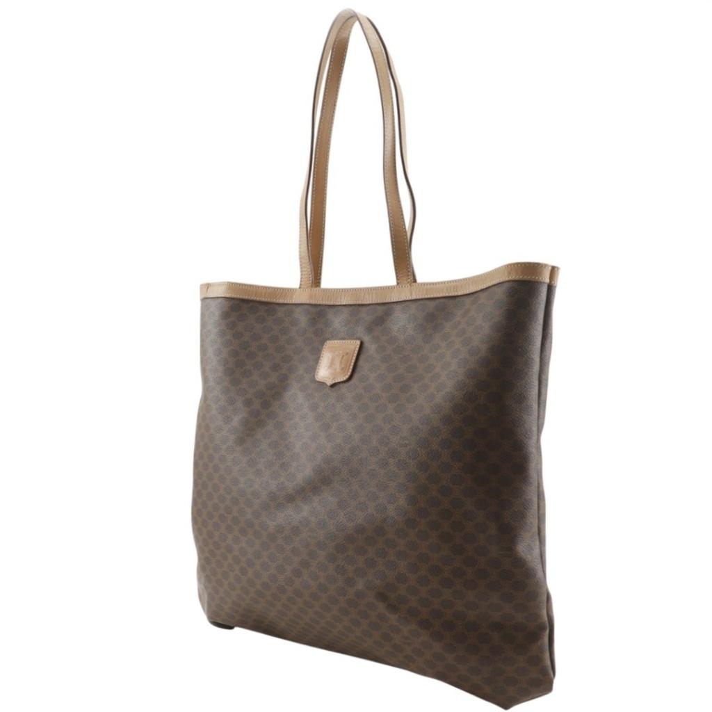 CELINE Old Celine Tote Bag Macadam Pattern Brown PVC unisex Used