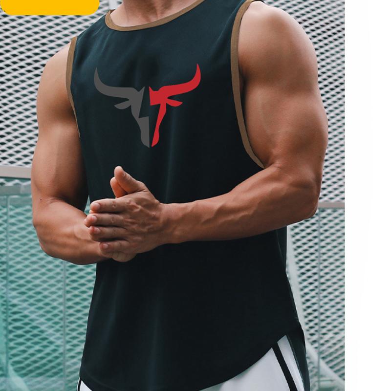 Pánské fitness tílko bez rukávů, rychleschnoucí vesta ze síťoviny