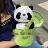 Bamboo Tube Panda Plush Toy with Flower Pillow