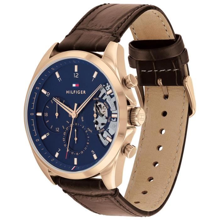 Montre - Tommy Hilfiger - 1710453 - Quartz - Cuir Marron - Résistante à l'eau 5 bar