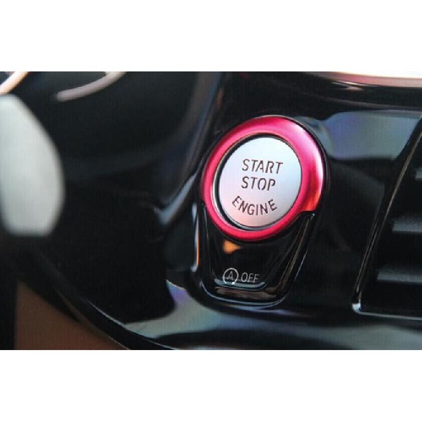 Red Aluminum Ignition Switch Start Button Frame Trim For BMW 5 Series 2018-