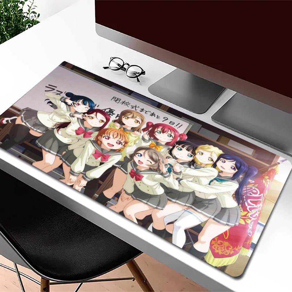 Aqours Mauspads PC Gaming Mauspads Laptop Schreibtischmatten Büro Dekoration Mausteppich Großes Mauspade Teppich Tastatur Langes Pad Groß