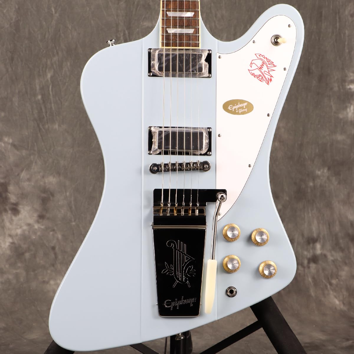 

by Gibson Custom 1963 Firebird V Maestro Vibrola Frost Blue Firebird Epiphone/Inspired [S/N 24061527070]