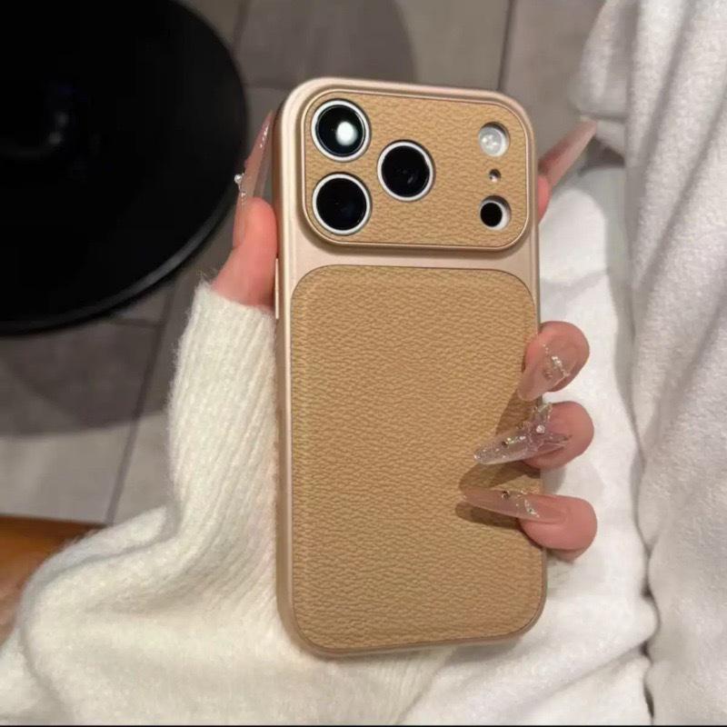 Lychee Pattern Leather Phone Case for iPhone 17 Pro/16 Pro/15 Pro/14 Pro - Autumn/Winter Design