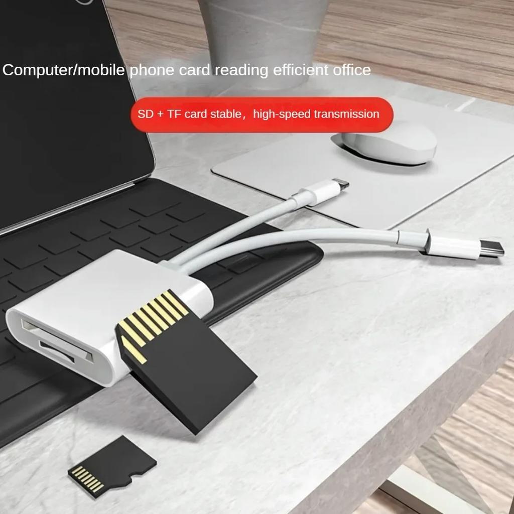 2 In 1 OTG Card Reader Type C Lightning Dual Port To SD TF Memory Card Adapter For Laptop PC IPhone Cardreader No APP Requires