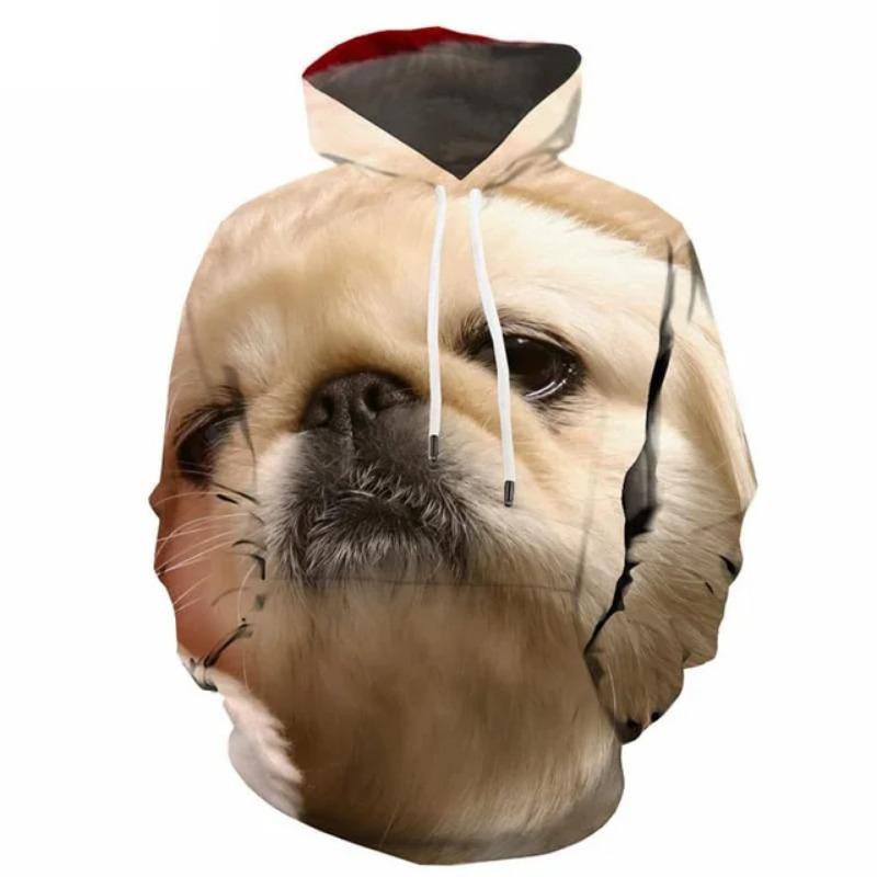 Christmas Cute Dog Hoodie For Men 3d Printed Animal Sweatshirt Harajuku Kids Hooded Tops Casual New Year Long Sleeves Hoodies