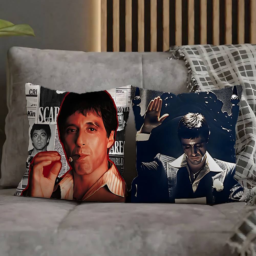 Tony Montana S-ScarfaceS Pillow Case For Sofa Decor Car Office Room Printing Cushion Cover Decorations and Protector