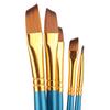 5Pcs Blue Nylon Hair Drawing Brush Art Painting Set Tool(flat)
