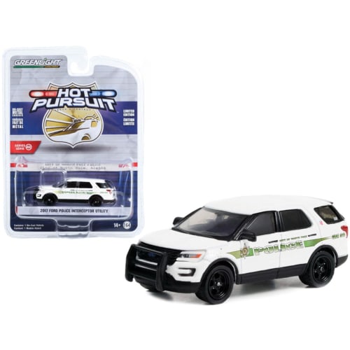 

Greenlight 1/64 Scale Ford Interceptor, Alaska, North Pole Police, Greenlight Hot Pursuit Interceptor, City of North Pole, Alaska Police Diecast Car