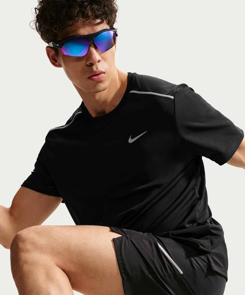 Nike Miler Dry-Fit Uv Protection Short Sleeve Running Top M - Black / If2083-010