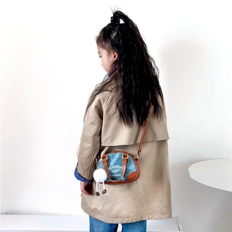 Trendy Mini Denim Letter Crossbody Bag For Kids Stylish Unisex Shoulder Bag For Toddlers