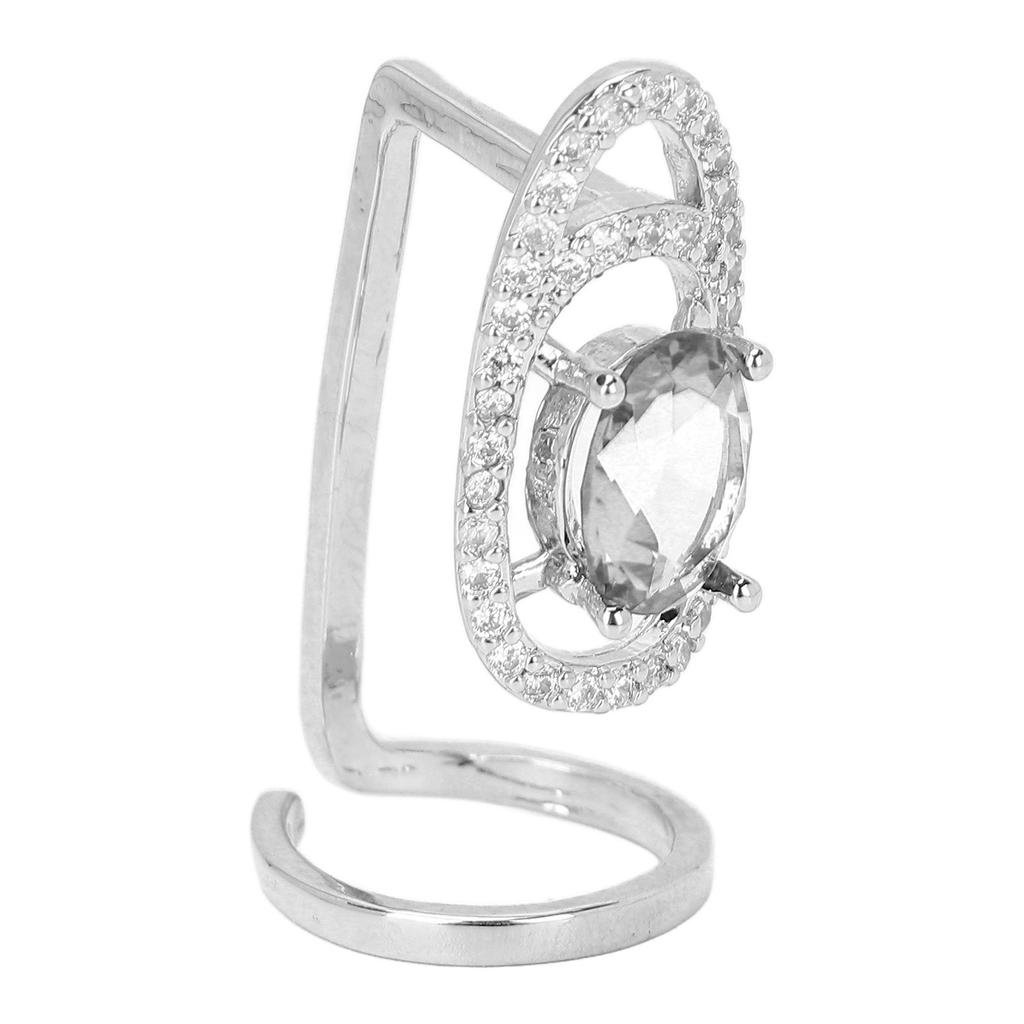 Fingernail Ring Rhinestones Shiny Delicate Finger Nail Cover Ring Jewelry Gift for Dancing Party