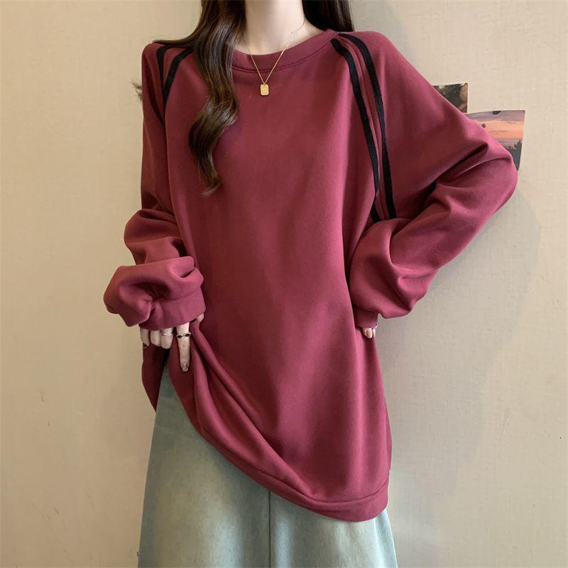 

Women s Double-Sided Velvet Base Layer Shirt - Slim-Fit, Warm, Mid-Length for Autumn and Winter 4XL червоний