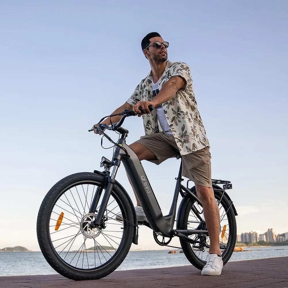 DYU C1 Electric Bicycle, 48V 10AH Battery, 350W Motor, 26 Inch Tires, Max Speed 25 km/h, 55 Range, E-Bike