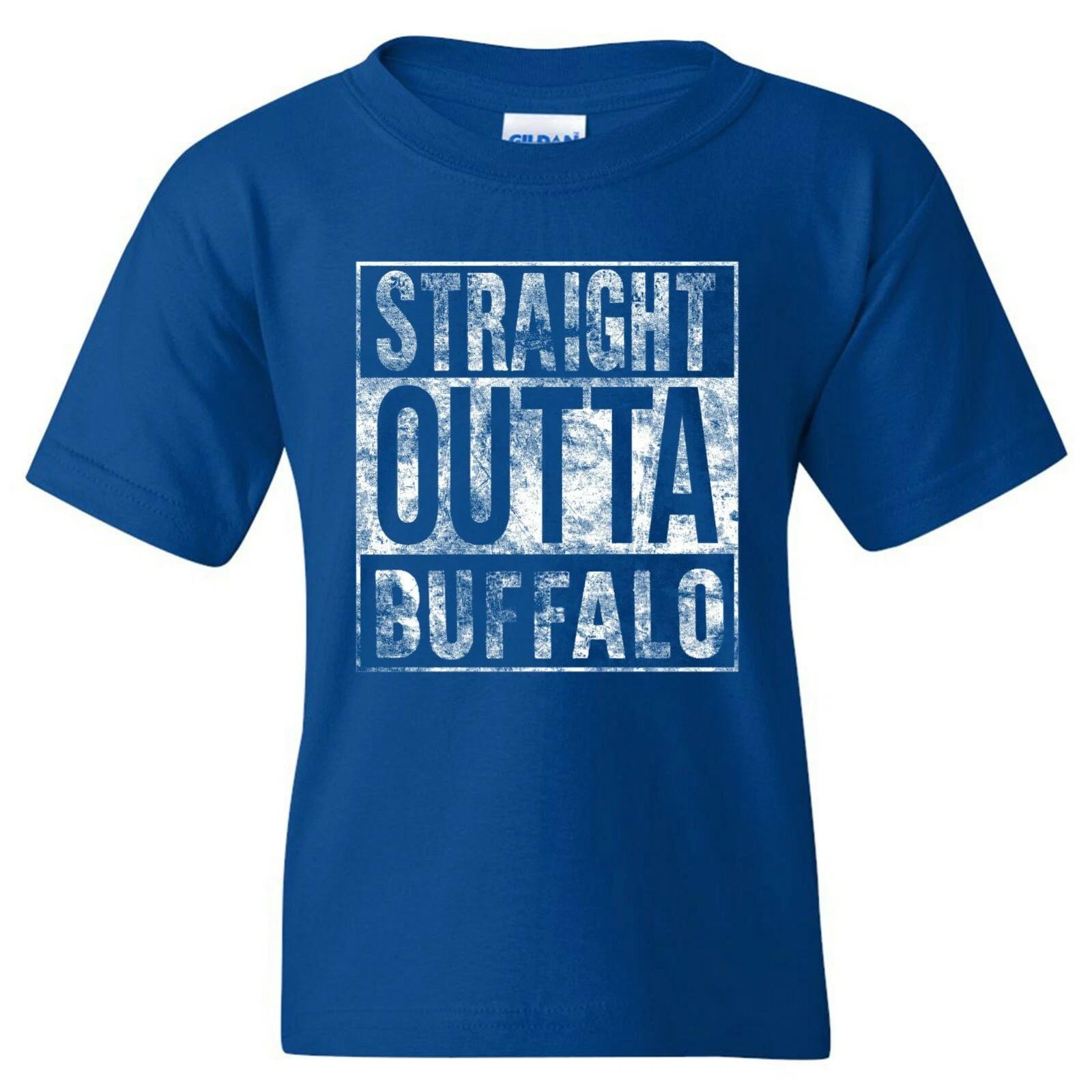 Straight Outta Buffalo - Football Youth T Shirt - Royal 2XL
