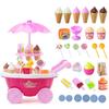 Premium 39pcs Kids Cake Food Ice Cream Cart Shop Toy Pretend Play Set With Music