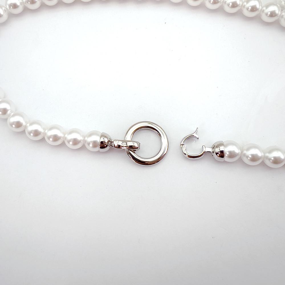 High Polish Stainless Steel Round Heart Double Clasp for Sweater Chain - Colorfast Pearl Connector