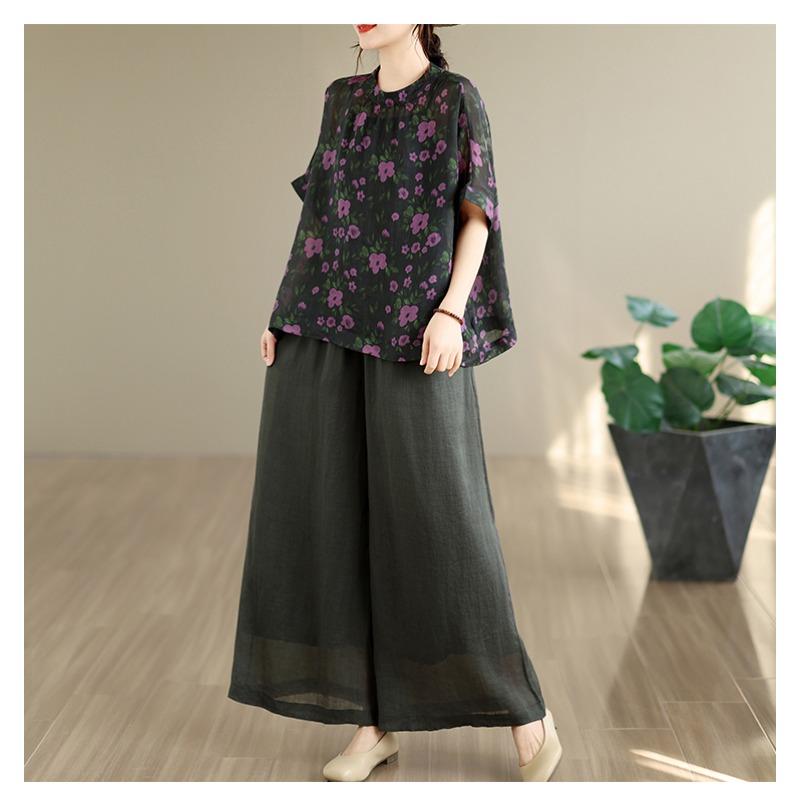 DIMANAF 2026 Summer New Plus Size Women Blouse Shirt Elegant Print Floral Lady Tops T-Shirt Cotton Fashion Clothing