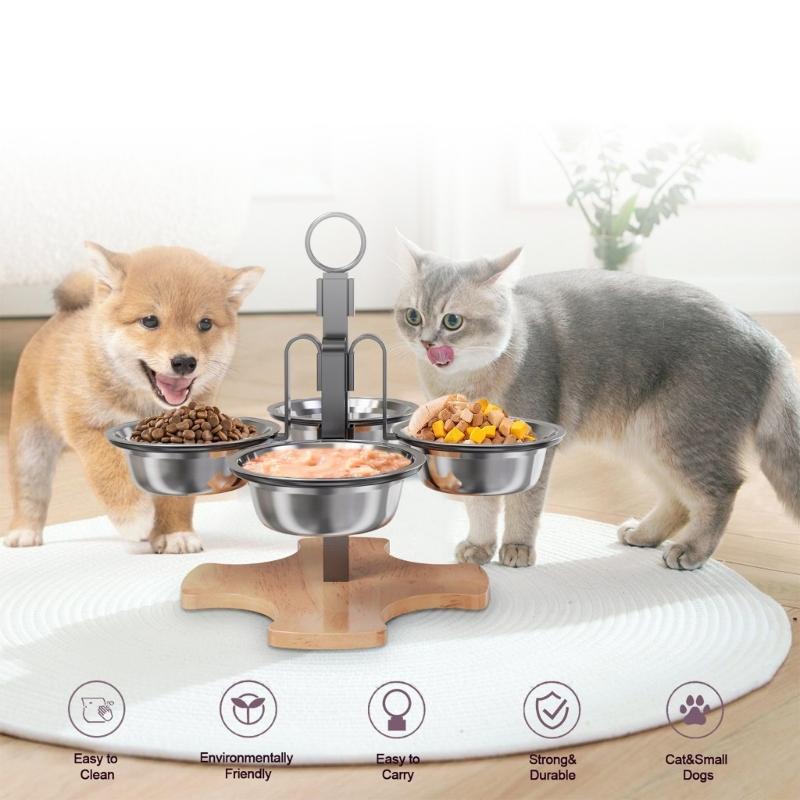 Elevated Pet Feeding Station Splash Proof For Comfortable Dog Dining Feeding Bowl Adjustable Heights