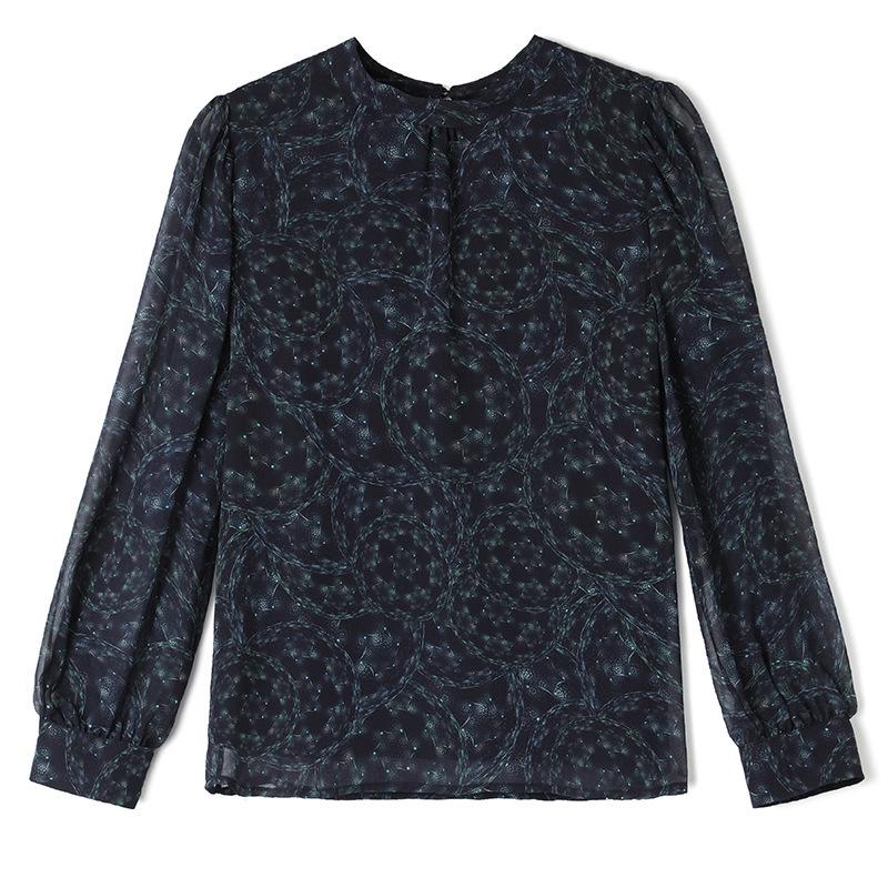 Lux Silk Print Women's Plus Size Chiffon Blouse