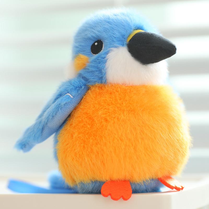 13cm Cute Simulation Bird Plush Doll Pendant Cartoon Round Bird Can Be Fixed Standing On The Shoulder Plush Toy Gift For Child